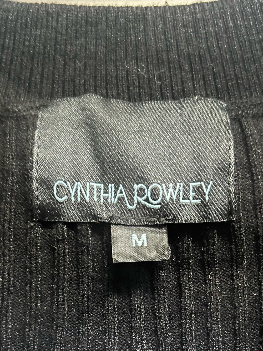 Cynthia Rowley Rib Knit Polo Bodycon Mini Dress Black Size M EUC Tenniscore - Picture 4 of 4
